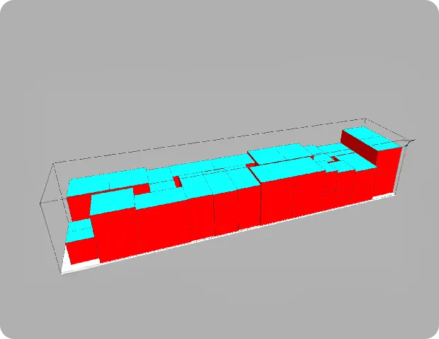 建物の3Dモデリング図。